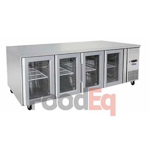 Холодильный шкаф с рабочей поверхностью и стеклянными дверями HolodEq EPF3741-GR