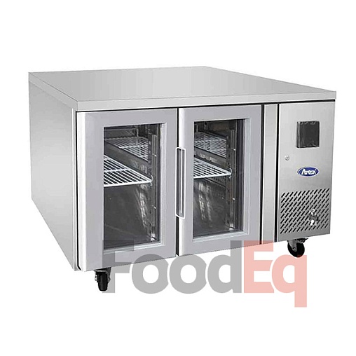 Холодильный шкаф с рабочей поверхностью и стеклянными дверями HolodEq EPF3721-GR